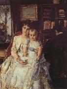 Alfred Stevens Family Scene oil painting on canvas